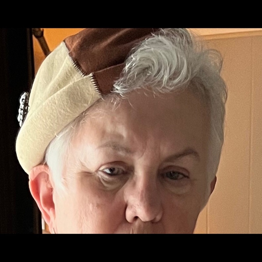 Wool Vintage Black and Brown Derby Hat With Rhinestone Embelleshment